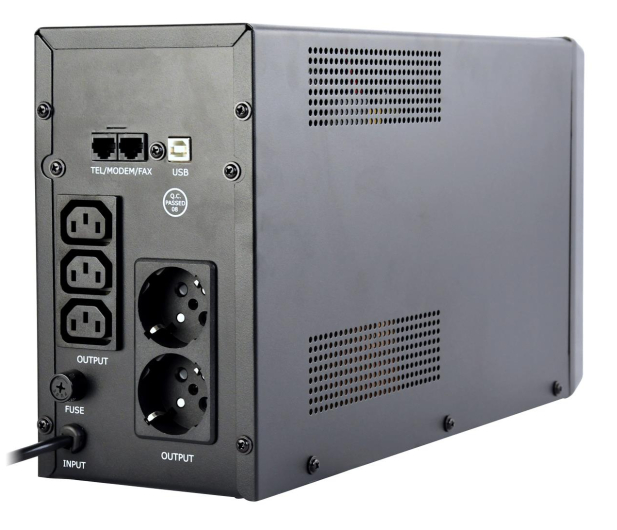 GEMBIRD 2000VA Line-in 1xC14 3xC13 2xShuko USB RJ45 EG-UPS-035 - 1231130 - zdjęcie 2